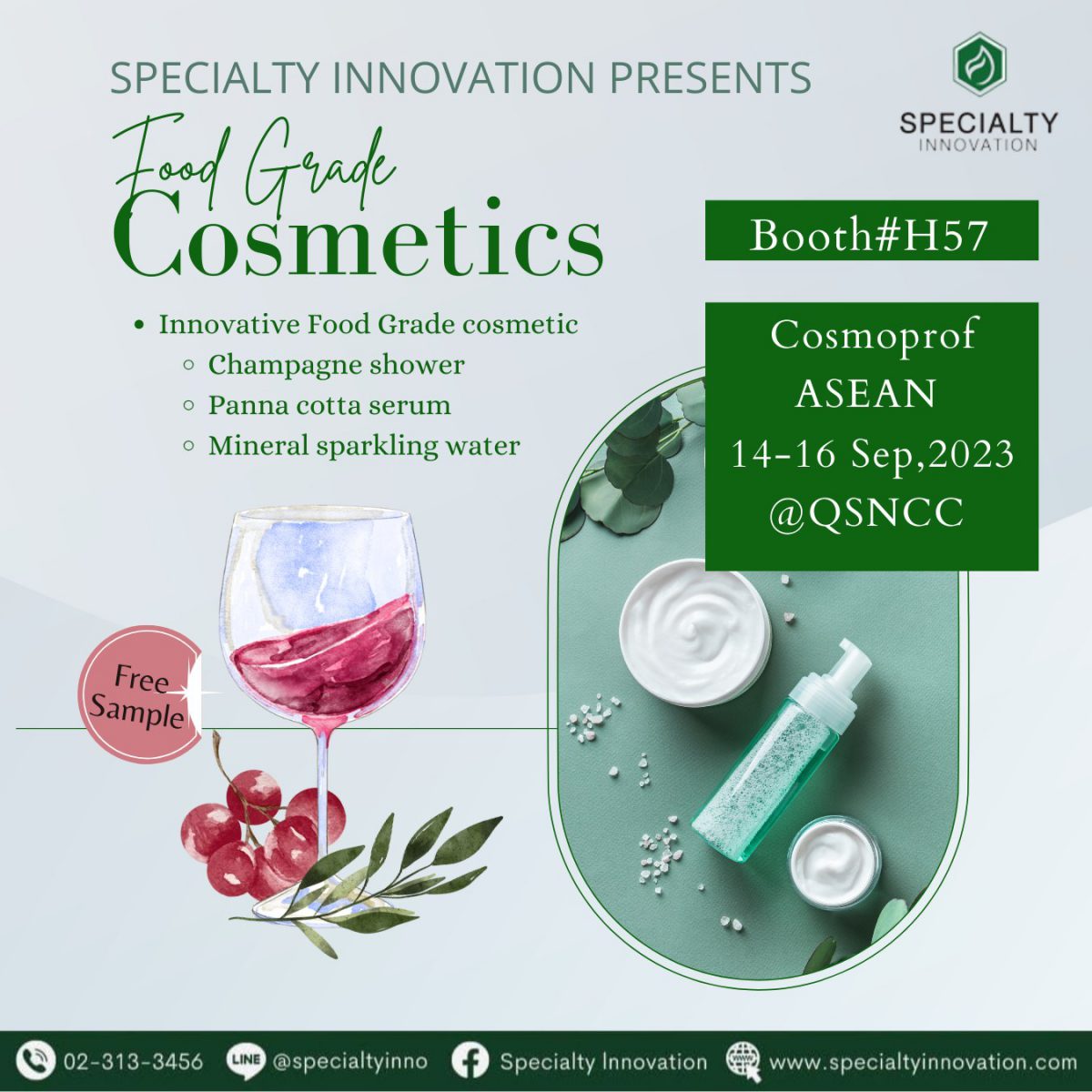 เริ่มแล้วพรุ่งนี้!  Cosmoprof CBE ASEAN 2023 วันที่ 14 – 16 กันยายน Specialty Innovation บูท #H57